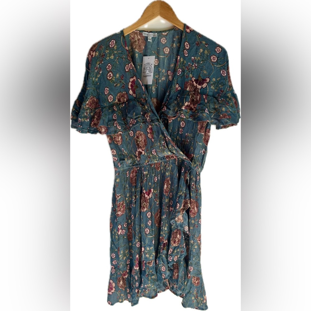 NWT PATRONS OF PEACE Viscose Floral Wrap Dress